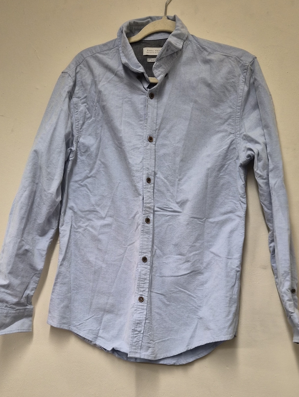 Zara Light Blue Casual Button-Down Shirt Size L